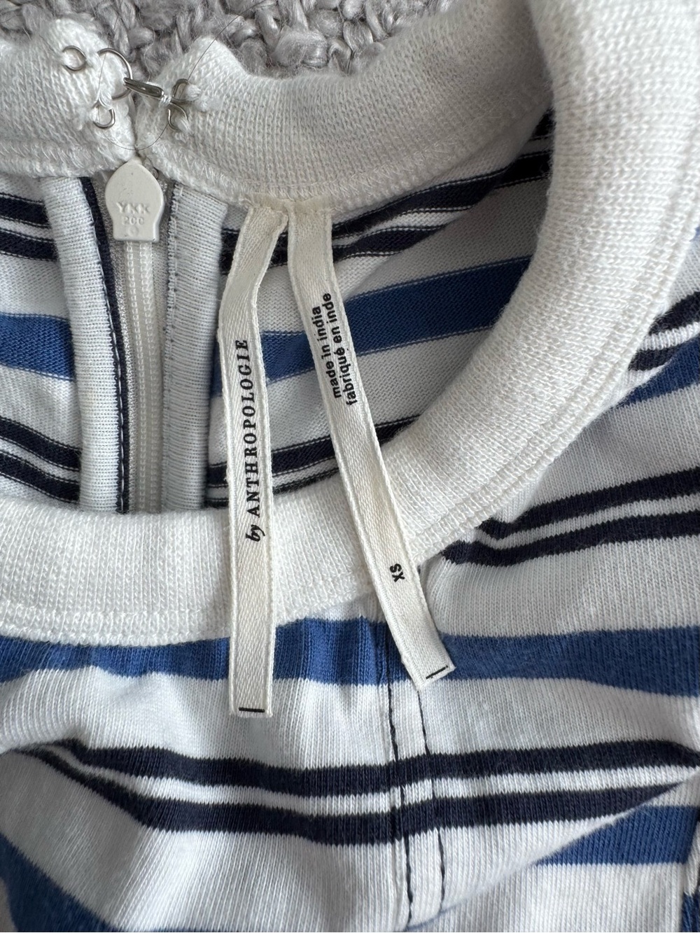 By Anthropologie Blue and White Striped Sleeveless A-Line Midi Dress - Picture 8 of 10